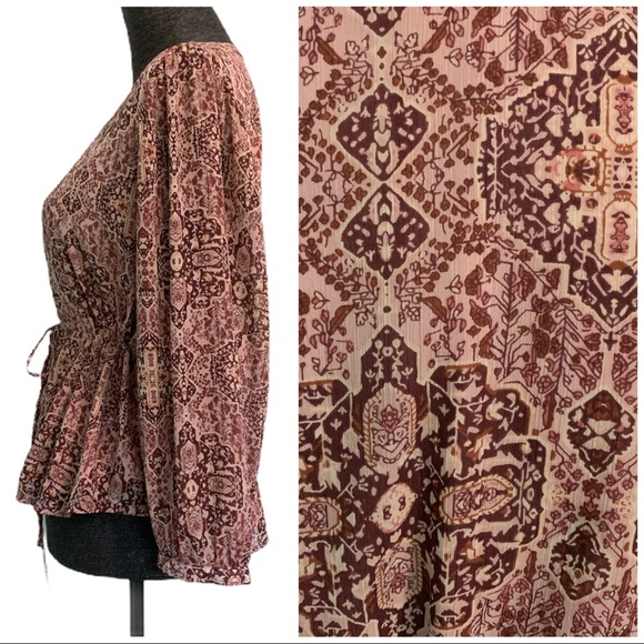 Madewell pink kaleidoscope peasant boho blouse - Picture 6 of 9